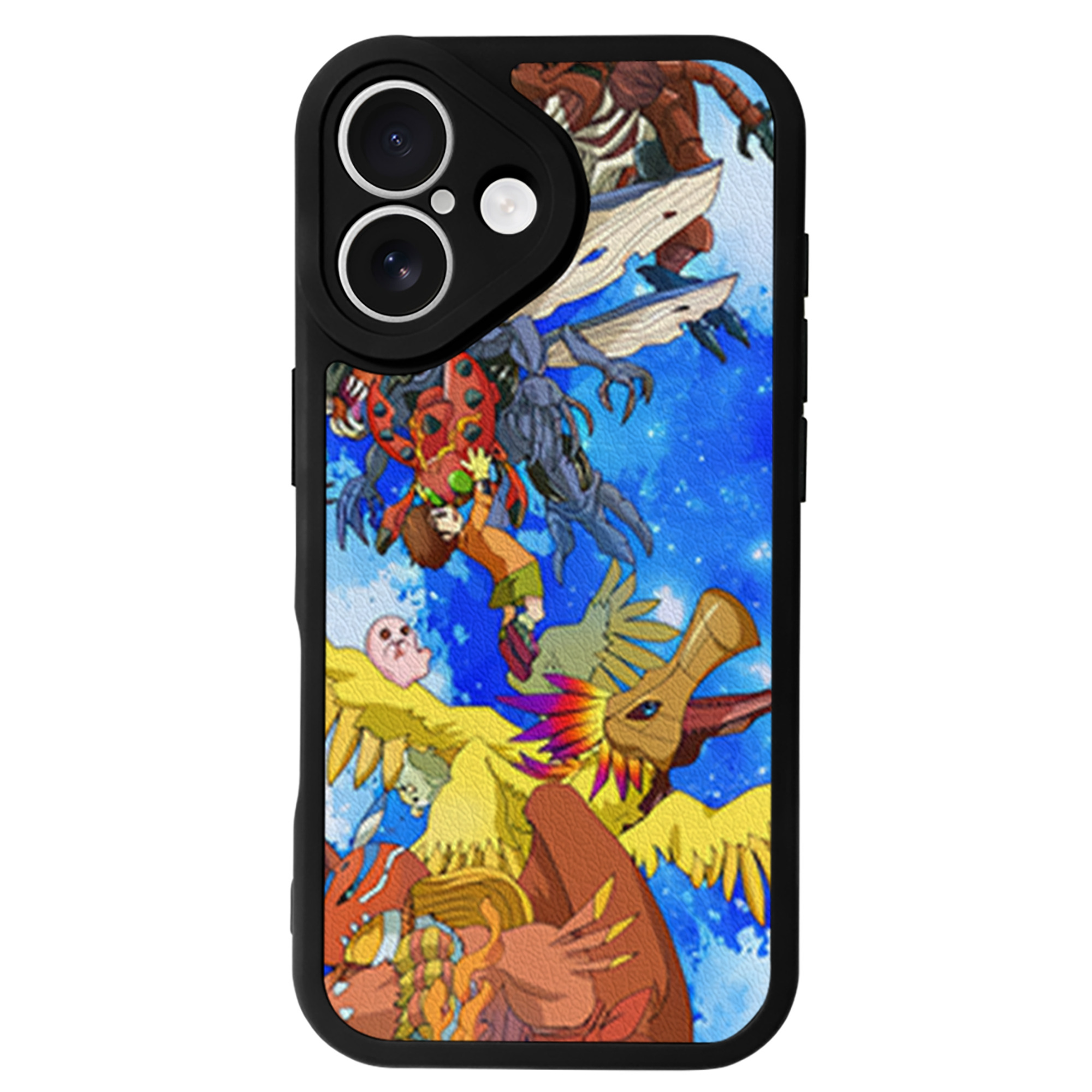 （画像用） Digimon デジタルモンスター/デジモン 【iPhone 16シリーズ対応】シリコンスマホケース（レザー調） 材質：シリコン
